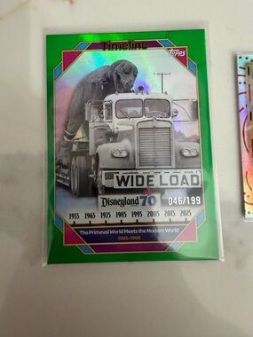 Topps Green Holographic 'Wide Load' Disneyland 70 Collectible Card